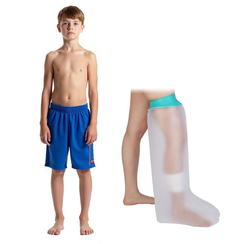 mosago Kids Waterproof Cast Covers for Shower Leg, Boots For Foot After Surgery/Injury Amputated/Prosthetics, Knee Cover Protector Bag Showering/Swimming, Toes/Ankle/Feet Wounds, Wound Dressing/Shoe Dry - Image 1
